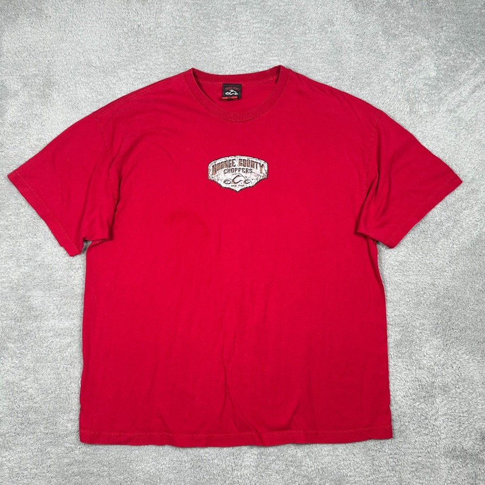 VTG Orange County Choppers T-Shirt Mens Red‎ Short Sleeve Size XXL NEW YORK